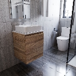 Тумба Bau Dream Blackwood 50 с дверцей, раковина BAU Hotel 48х37, смеситель для раковины высокий Hotel Still, нержавеющая сталь, фото 1