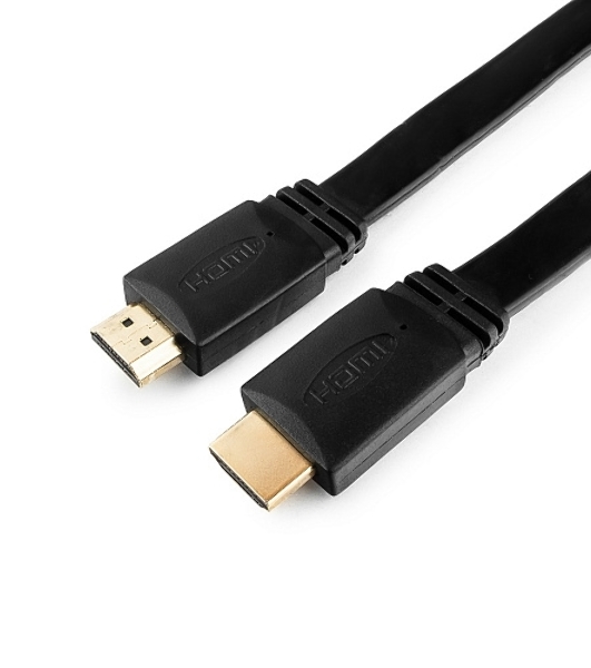 Кабель Cablexpert HDMI CC-HDMI490-15, 19M/19M, v2.0, медь, позол.разъемы, экран, плоский кабель, 1м, черный, пакет