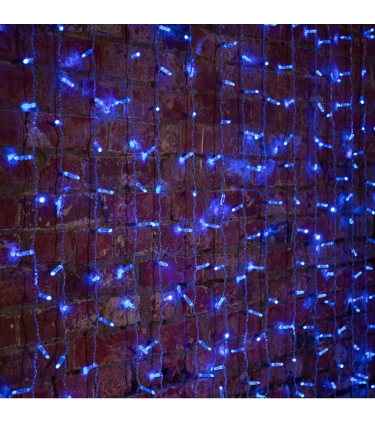 Гирлянда Neon-night 'Светодиодный Дождь' 2х1,5м, постоянное свечение, прозрачный провод, 230 В, диоды синие, 192 LED
