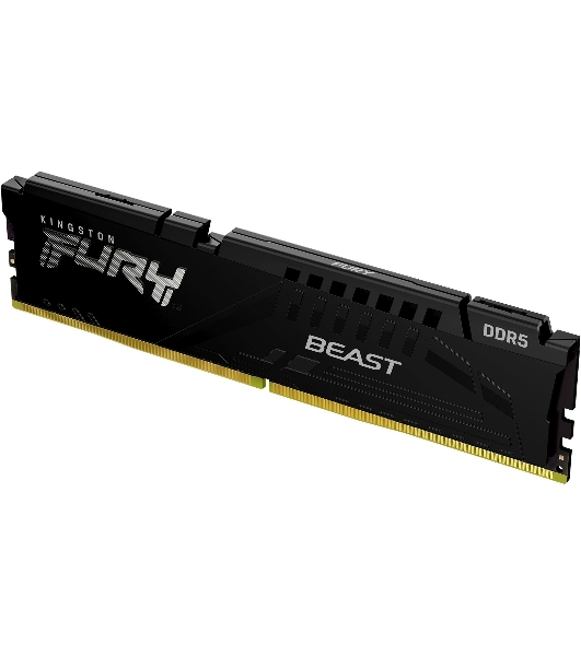 Оперативная память Kingston Fury Beast, DDR5, 16GB (1x16GB), 5600MHz, CL40, DIMM, с радиаторами, черный