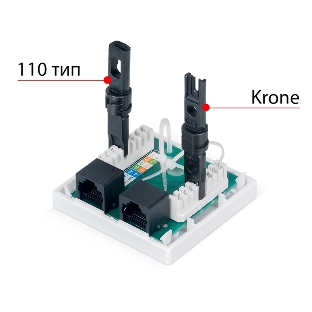 Розетка в сборе Cabeus, 2x RJ45(8P8C), кат. 6, неэкр., внешняя, белый, (WS-8P8C-Cat.6-2)