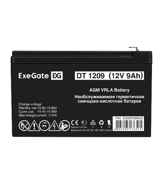 Аккумуляторная батарея ExeGate DT 1209 (12V 9Ah, клеммы F2)