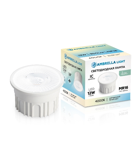 Лампа светодиодная 212302 LED MR16-PR 12W IC 4000K 220-240V 38°