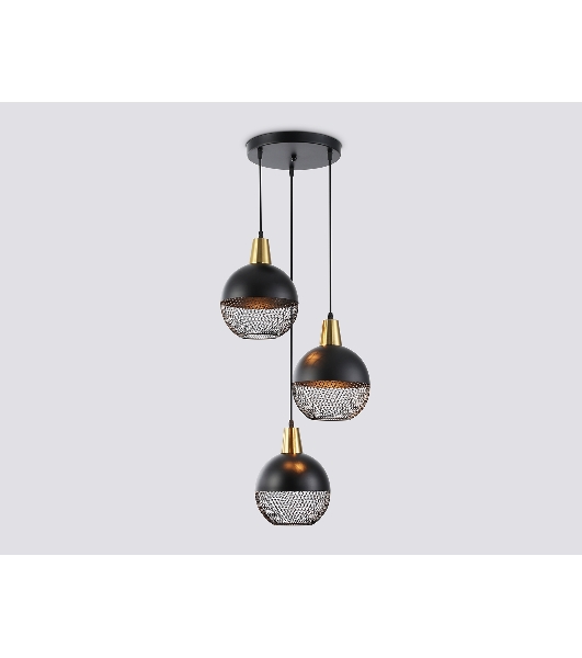 Светильник Ambrella light TR8505/3 BK/CP черный/медь E27/3 max 60W D410*1000