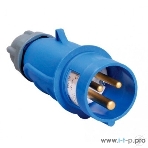 Вилка IEK PSN01-032-3 переносная ССИ-023 32А-6ч/200-250В 2Р + РЕ IP44 MAGNUM IEK, фото2