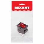 Выключатель клавишный Rexant 250V 6А (4с) ON-OFF красный с подсветкой Mini (RWB-207, SC-768), фото 1