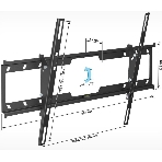 Кронштейн Holder LCD-T6628-B черный Диагональ: от 32-70. до 45кг. от стены: 57мм. Угол наклона:+2⁰ + 15⁰, Поворот:0⁰ Vesa  600*400, 400*400, 400*200, 400*300, 300*300, 200*300, 200*200, 100*100, фото3