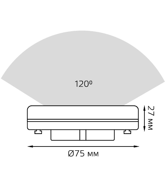 Лампа cветодиодная Gauss GX53 8W 680lm 6500K диммируемая LED