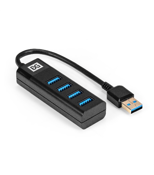 USB-концентратор 4-в-1 ExeGate DUB-4TP (кабель-адаптер USB3.0 --> 4xUSB3.0, Plug&Play, черный)