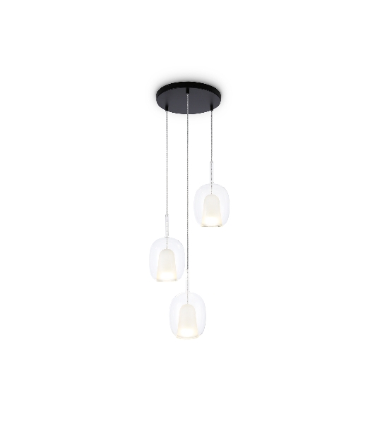 Подвесной светильник Ambrella light LH11151/3 BK/WH/CL черный/белый/прозрачный E27*3 max 60W D425*1500