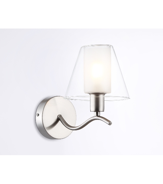 Настенный светильник Ambrella light LH57085 SN/FR никель/белый матовый E14 max 40W 230*140*200