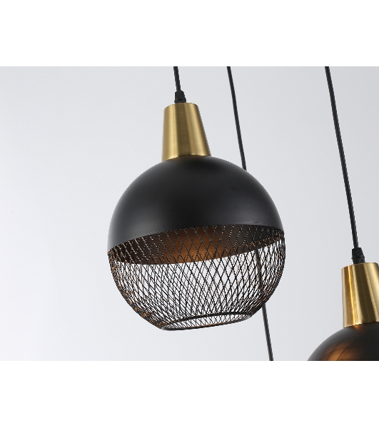 Светильник Ambrella light TR8505/3 BK/CP черный/медь E27/3 max 60W D410*1000