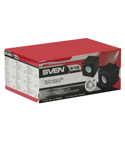 Акустическая система SVEN 315 2.0 черный 5Вт