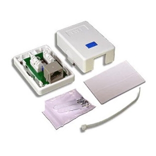 Розетка TWT (TWT-SM1-45-WH) настенная 1 порт RJ-45 категории 5е. UTP. белая