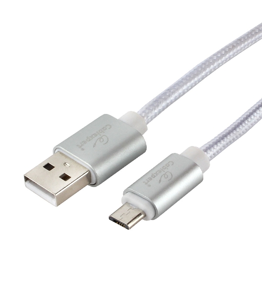 Кабель USB2.0 Cablexpert CC-U-mUSB02S-1.8M, AM/microB, серия Ultra, длина 1.8м, серебристый, блистер