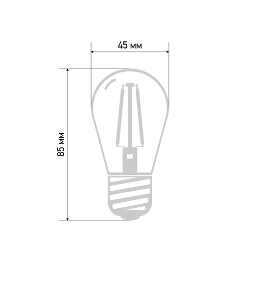 Ретро лампа Neon-night Filament ST45 E27, 2W, 230В Теплая белая 3000K