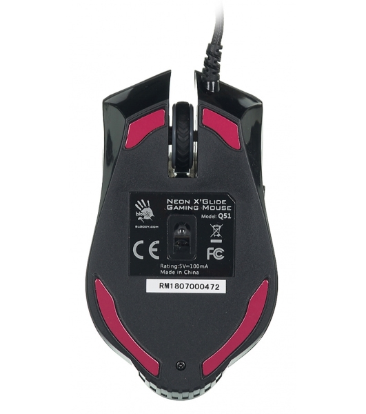 Мышь проводная A4Tech Bloody Q51 черный, 3200 dpi, USB, кнопки - 8