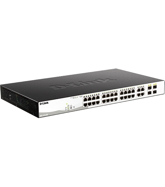Коммутатор D-Link DGS-1210-28P/F5A, 24×1 Гбит/с + 4×1 Гбит/с Combo, настраиваемый