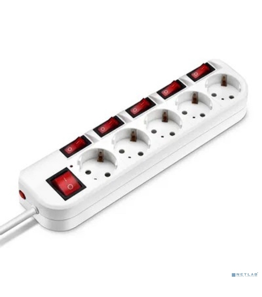 Сетевой фильтр Buro 500SH-3-SW-W 3 м, 5 розеток, белый, коробка