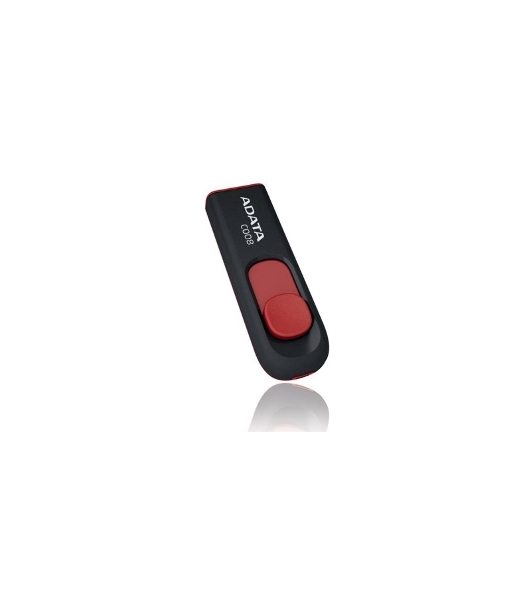 Флешка USB ADATA С008 (AC008-32G-RKD), 32Gb, USB 2.0, R/W 15/5, черный/красный