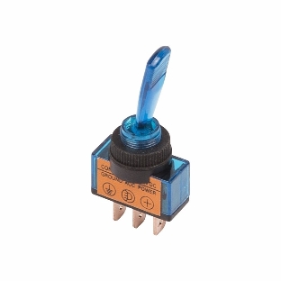 Тумблер Rexant 12V 20А (3c) ON-OFF однополюсный с синей подсветкой