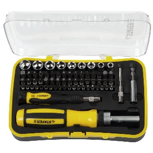 Ручной инструмент Набор STAYER Отвертка 'MASTER' реверсивная с эргономичной ручкой, с насадками, в пластмассовом боксе, 65 пред.,(25310-H65)