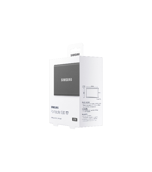 Внешний SSD Samsung T7, 2TB, USB 3.2 Gen 2 Type-C, R/W 1050/1000, титан