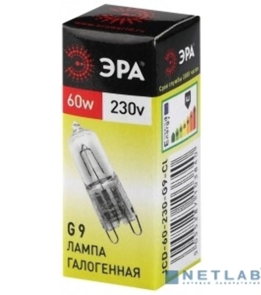 Лампа галогенная ЭРА G9-JCD-60-230V-Cl(100/1000/30000)