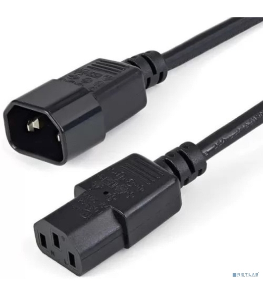 Кабель питания Filum FL-PC10-C13-C14-1.2M С13- C14, 3х0.75мм, 220В, 10A, черный, 1.2 м. [FL-PC10-C13-C14-1.2M]