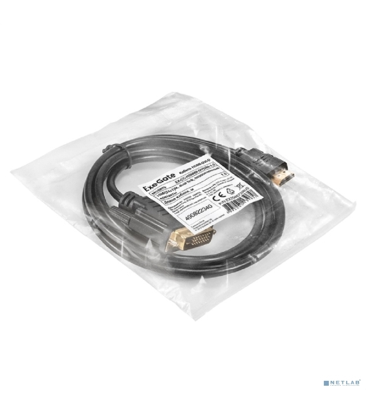 Кабель HDMI-DVI-D ExeGate EX-CC-HDMIM-DVI2M-1.5 (19M/(24+1)M, dual link, 1,5м, позолоченные контакты)