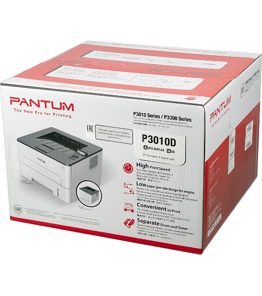 Принтер лазерный Pantum P3010D, A4, ч/б, печ. до 30 стр/мин, 1200 х 1200dpi, USB, проектная модель