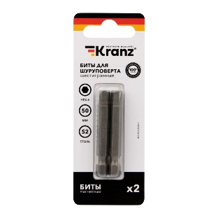 Бита шестигранная для шуруповерта Kranz HEX6х50 мм (2 шт./уп.)