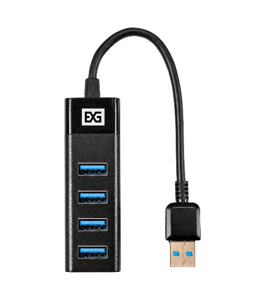 USB-концентратор 4-в-1 ExeGate DUB-4TP (кабель-адаптер USB3.0 --> 4xUSB3.0, Plug&Play, черный)