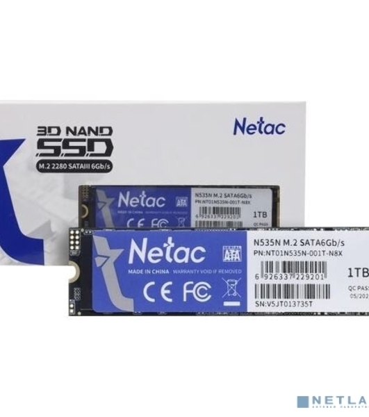 Накопитель SSD Netac N535N Series, 1Tb, M.2 2280, SATA III, R/W 560/520