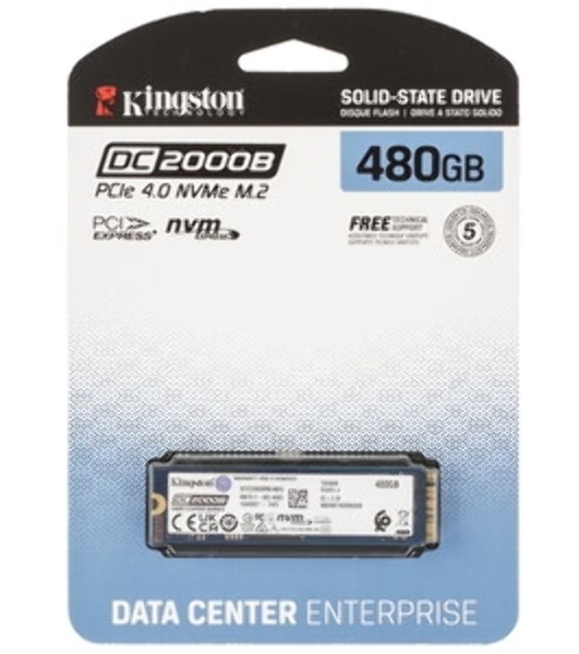 Накопитель SSD Kingston DC2000B, 480Gb, PCIe 4.0 x4, M.2 2280, R/W 7000/800