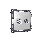 Комплект механизма розетки TV оконечной + SAT 5-862MHz 3.5dB/950-2150MHz 3.5dB ALFA Серебро глянец QUANT (AP4133, VM217) MA413310, фото 1