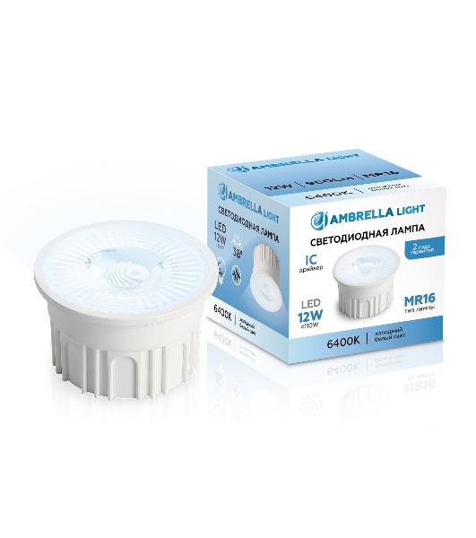 Лампа светодиодная 212303 LED MR16-PR 12W IC 6400K 220-240V 38°