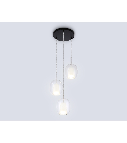 Подвесной светильник Ambrella light LH11151/3 BK/WH/CL черный/белый/прозрачный E27*3 max 60W D425*1500