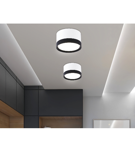 Светильник Ambrella light TN52353 WH/BK белый/черный GX53 max 12W D82*50
