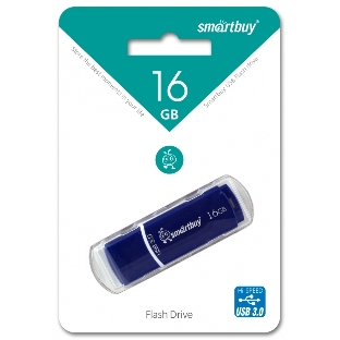 Флешка USB Smartbuy Crown Blue (SB16GbCRW-Bl), 16Gb, USB 3.0, R/W 75/30, синий