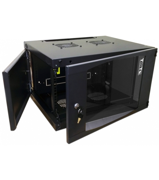 Шкаф настенный Next, 18U 550x600, стеклянная дверь, черный