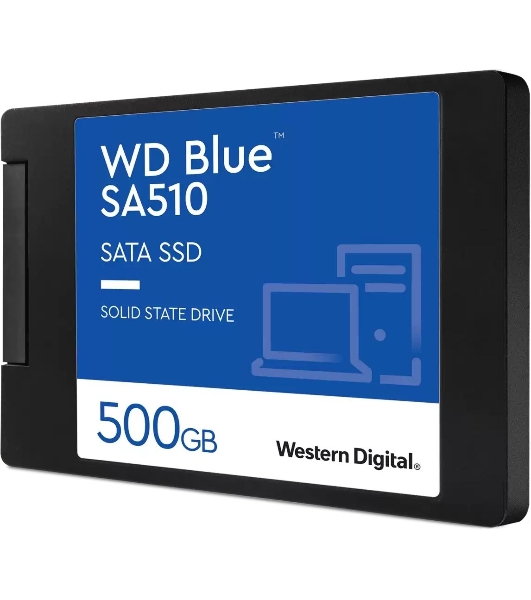 Накопитель SSD WD Blue SA510 WDS500G3B0A, 500GB, SATA III, 2.5', R/W 560/510