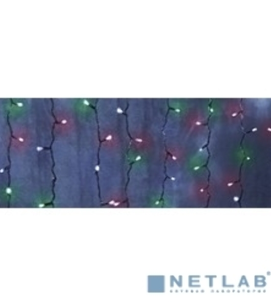 Гирлянда Neon-night 'Светодиодный дождь' с контроллером 1.5х1м 96 LED мульти. прозрачный провод 8Вт 230В IP20