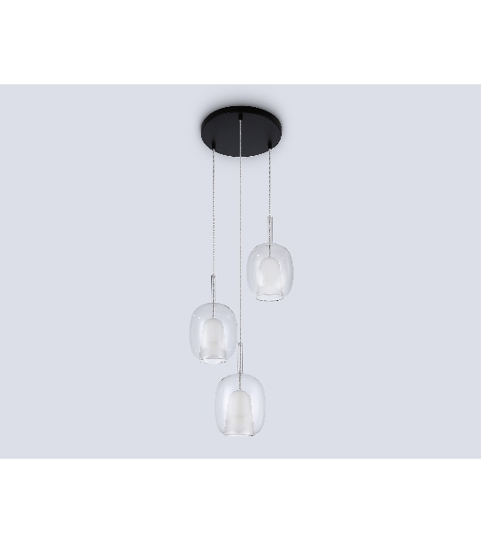 Подвесной светильник Ambrella light LH11151/3 BK/WH/CL черный/белый/прозрачный E27*3 max 60W D425*1500