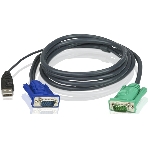 Шнур, мон+клав+мышь USB ATEN, SPHD15=>HD DB15+USB A-Тип, Male-2xMale, 8+4 проводов, опрессованный, 1.8 метр., черный, (2L-5202U), фото3