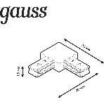 Коннектор для трековых шинопроводов Gauss угловой (L) белый, фото2