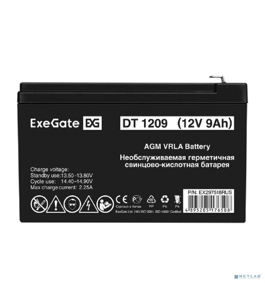 Аккумуляторная батарея ExeGate DT 1209 (12V 9Ah, клеммы F1)
