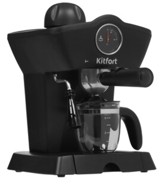 Кофеварка рожковая Kitfort КТ-706 черный, исп. кофе - молотый, 0,25 л, 800 Вт, 3,5 бар