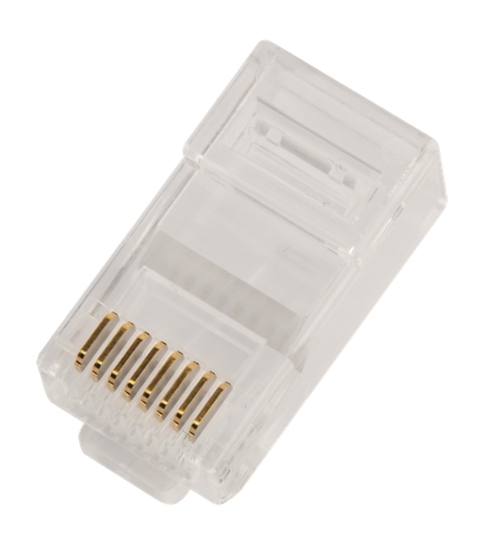 Коннектор LANMASTER RJ45 тип EZ, 8P8C, UTP, Cat.5e, универсальный, со вставкой, покрытие 50 микрон,100 шт.
