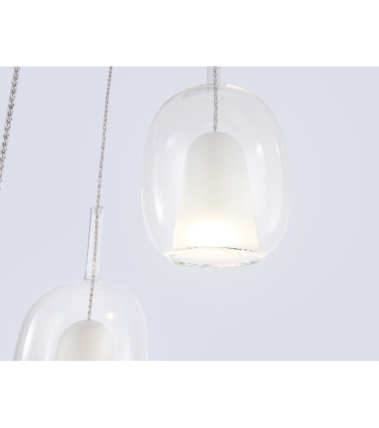 Подвесной светильник Ambrella light LH11151/3 BK/WH/CL черный/белый/прозрачный E27*3 max 60W D425*1500